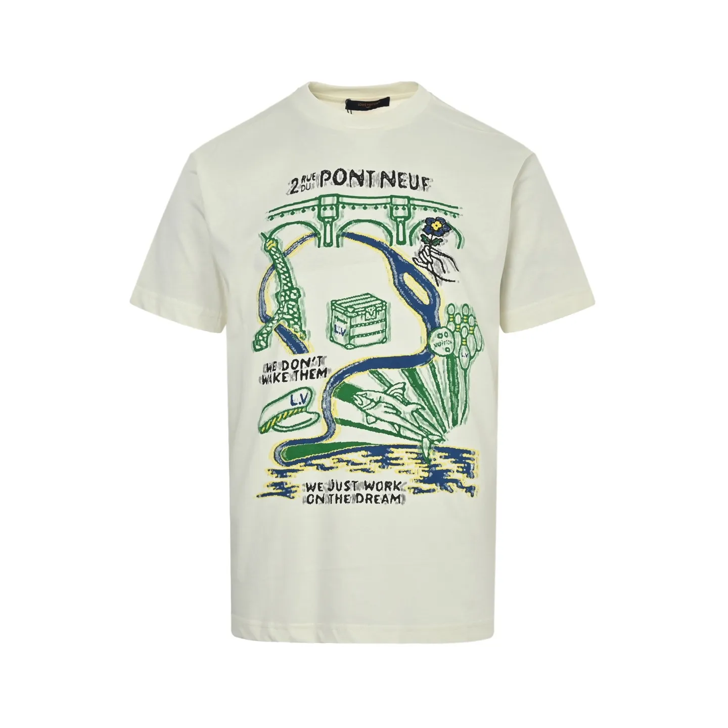 Louis Vuitton/Louis Vuitton 25ss multi-element printed short sleeves
